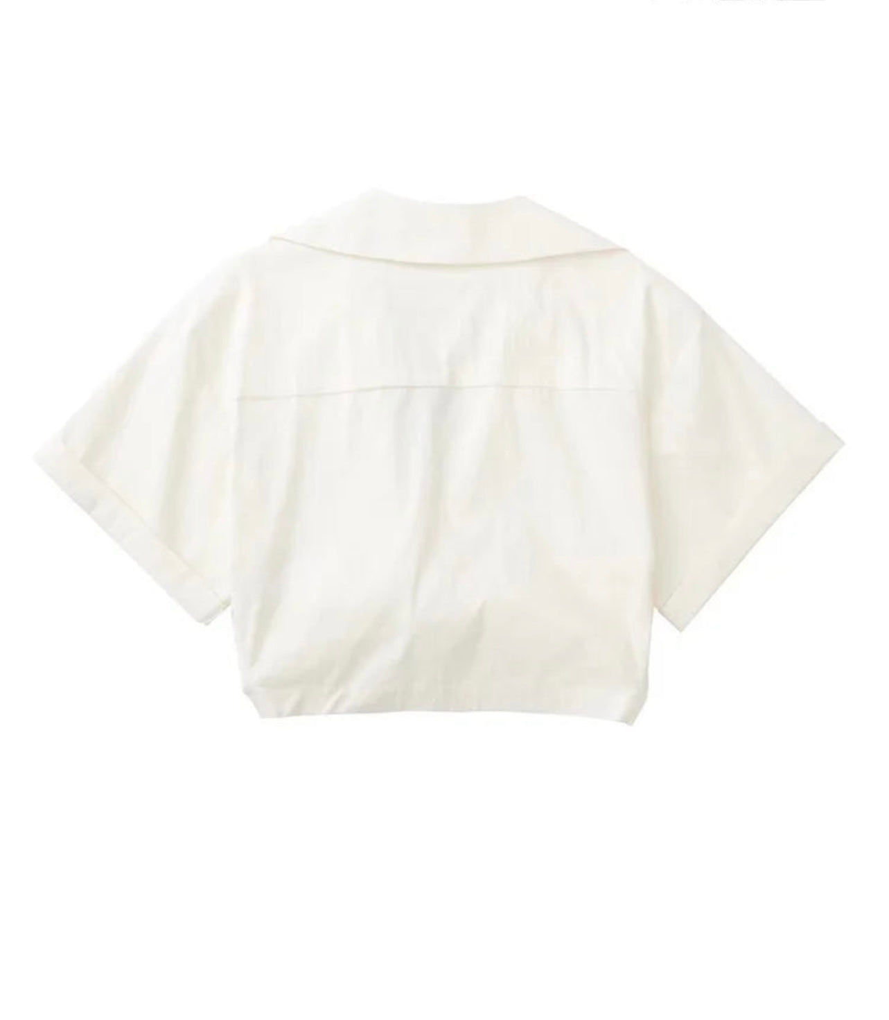 ''Luna'' Linen Cropped Front Knot Shirts