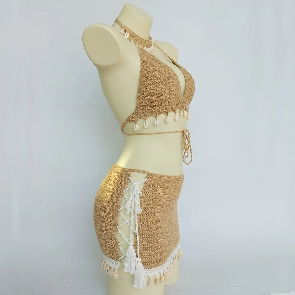 ''Moana'' Crochet 3pcs Bikini Set