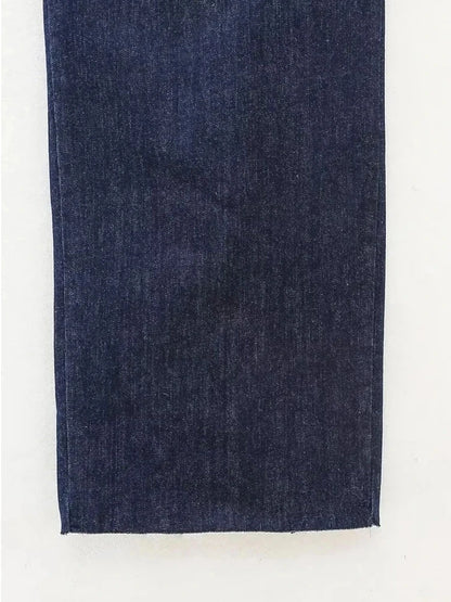 ''Erica'' Dark Blue Denim Maxi Dress