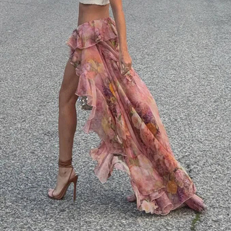 ''Dior'' Floral Ruffle Skirt