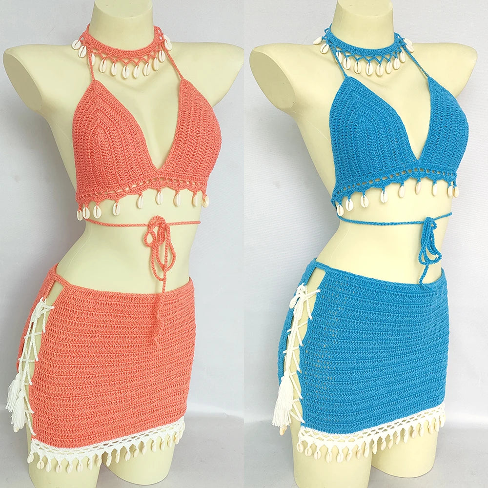 ''Moana'' Crochet 3pcs Bikini Set