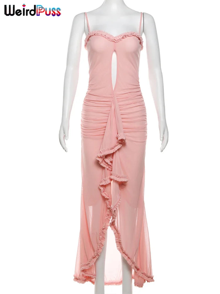 ''Pia'' Ruffle Maxi Dress