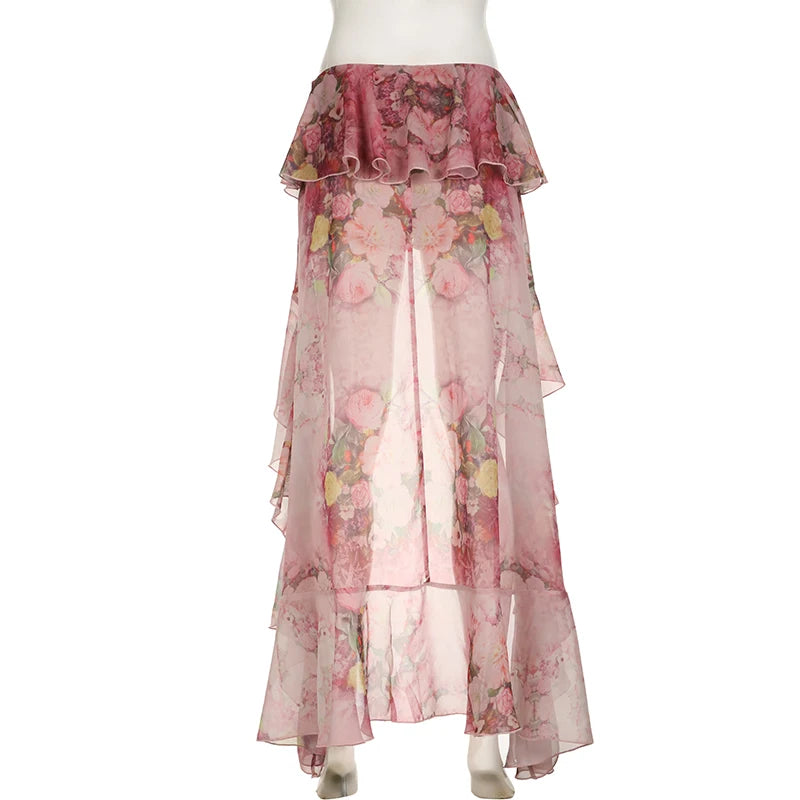 ''Dior'' Floral Ruffle Skirt