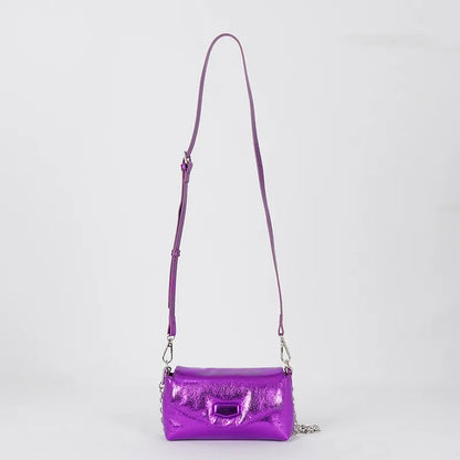 ''Roxy'' Metallic Chain Shoulder Bag