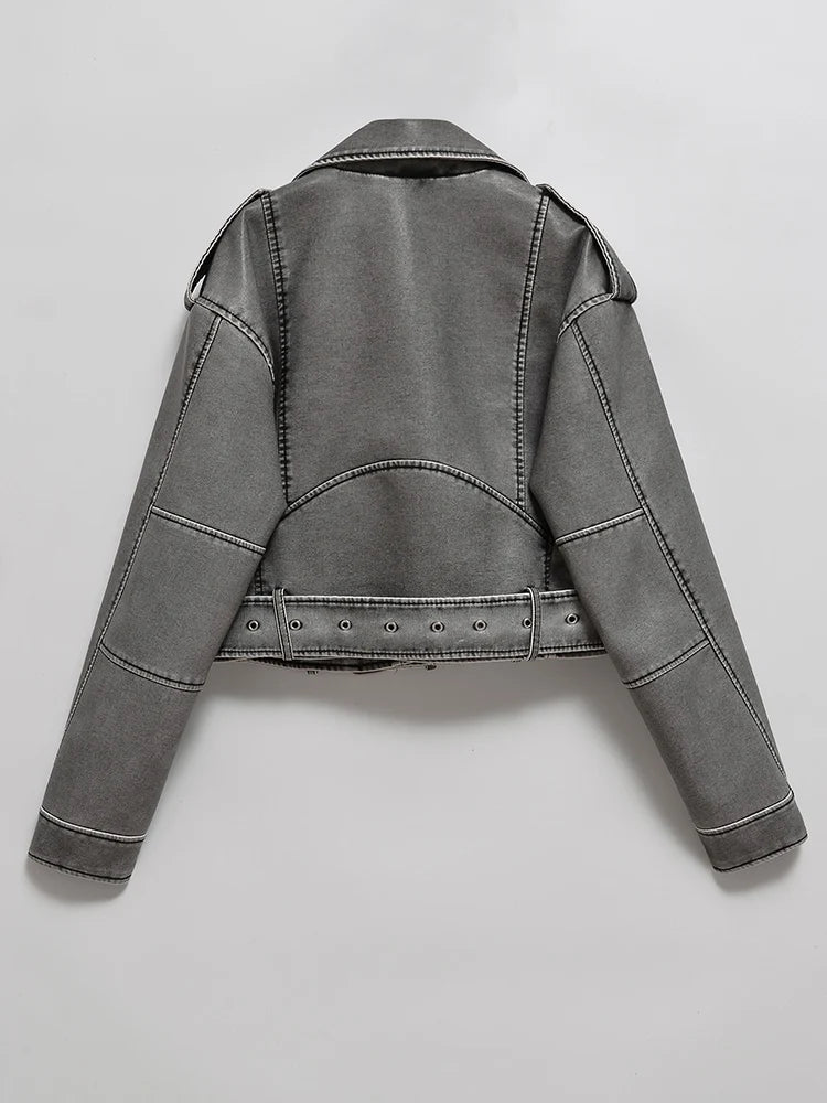 ''Cleo'' Vintage Faux Leather Jacket