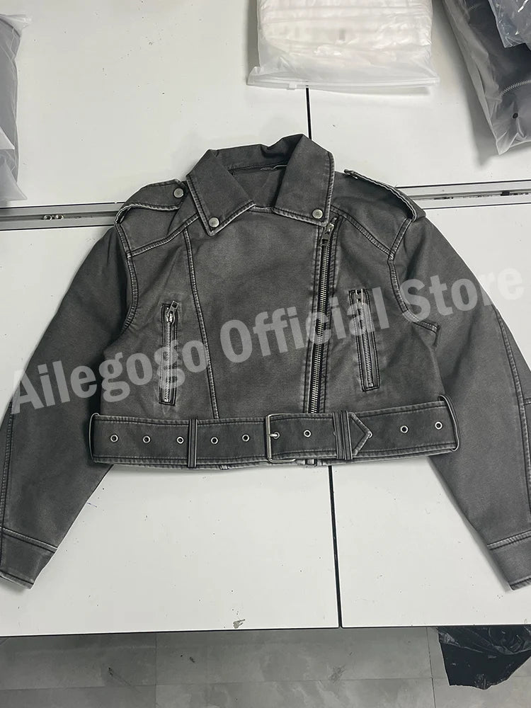 ''Cleo'' Vintage Faux Leather Jacket