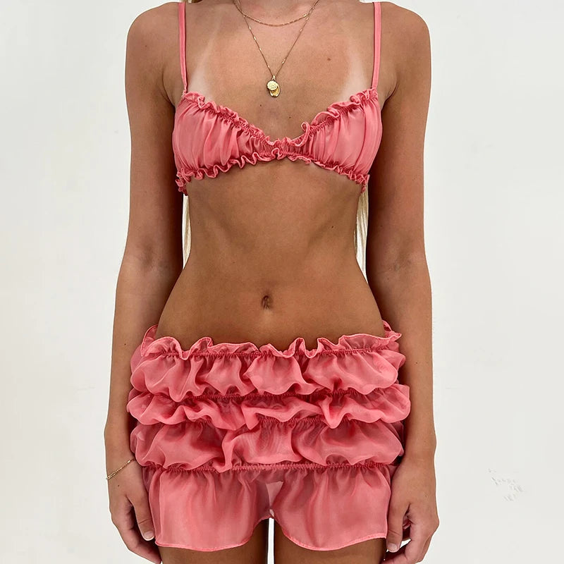 ''Deanna'' Ruffle Two Piece Set